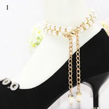 Женская обувь на завязках; Туфли на каблуке с ремешком и жемчугом; туфли на высоком каблуке с ремешком; цепочки на ногу