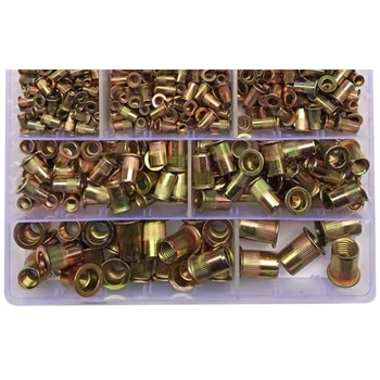 

300 PCS M3 M4 M5 M6 M8 M10 M12 Head Bolt Nut Kit Nut Insertion Nail Multi-Size Bolt Nail Nut Matching