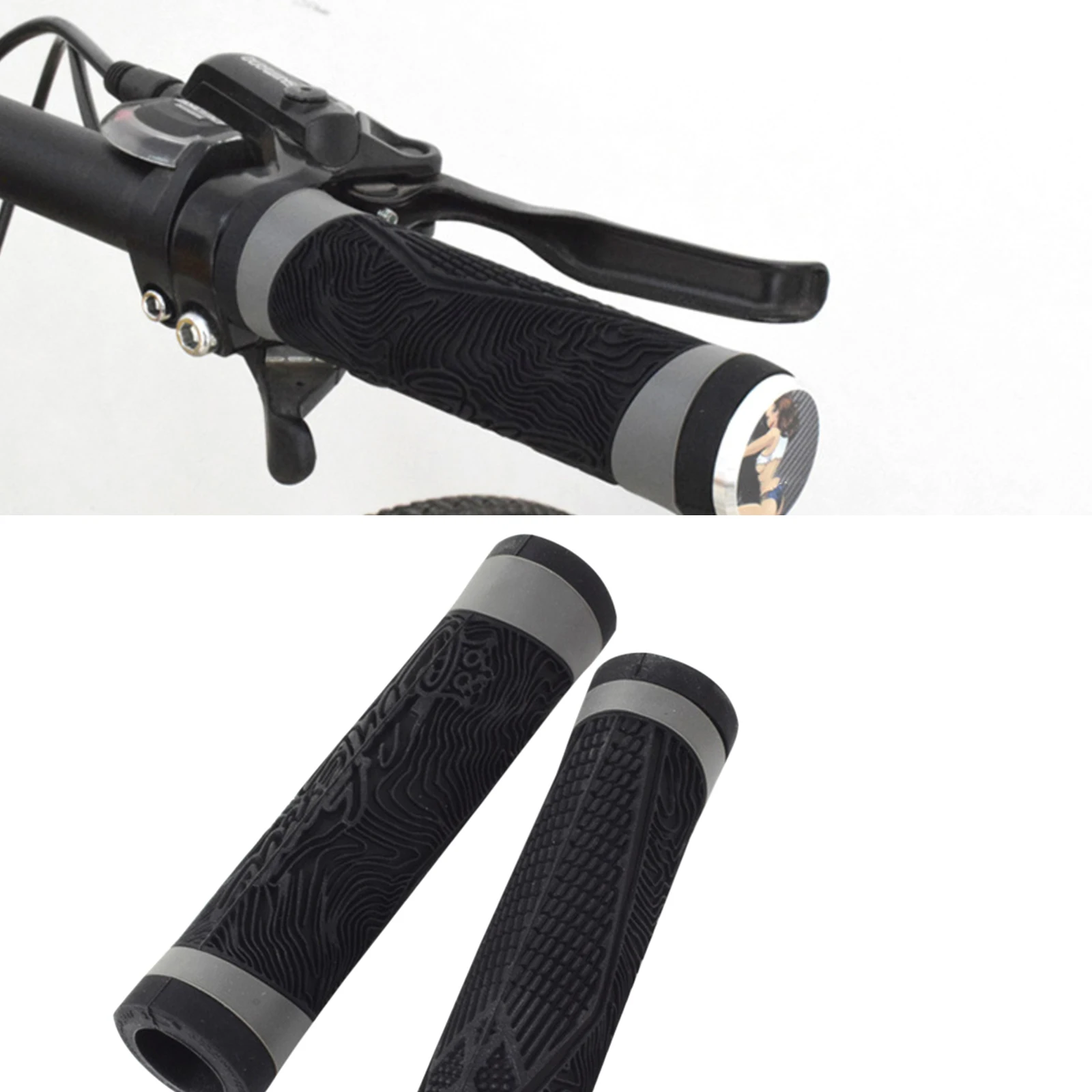 2PCS Bicycle Handlebar Sleeves Silicone Bright Color Bicycle Handlebar