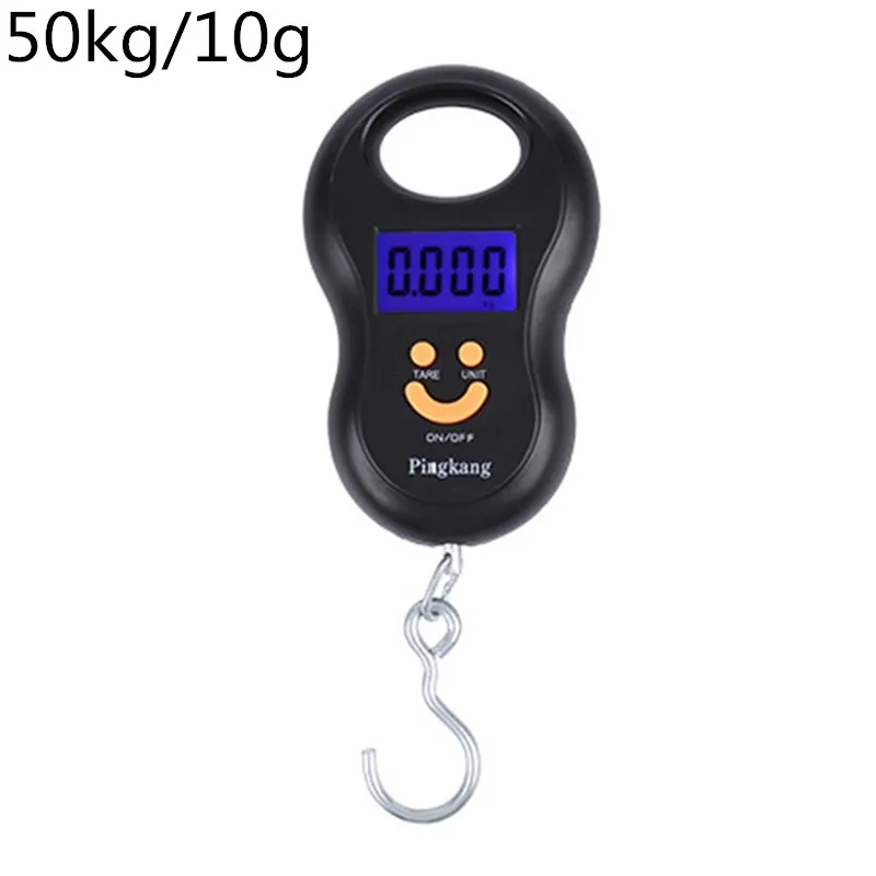 50kg 10g black 50 кг 10 г Электронные портативные цифровые весы, крючок для рыбалки, путешествий, Двойная точность, весы для багажа, весы, весы - Цвет: 50kg 10g black