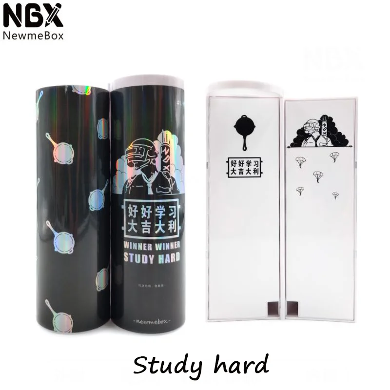 NBX Long style pencil cases box with calculator Suitable for use in boys Useful Anti-fall health With small mirror pen box Gifts - Цвет: study well