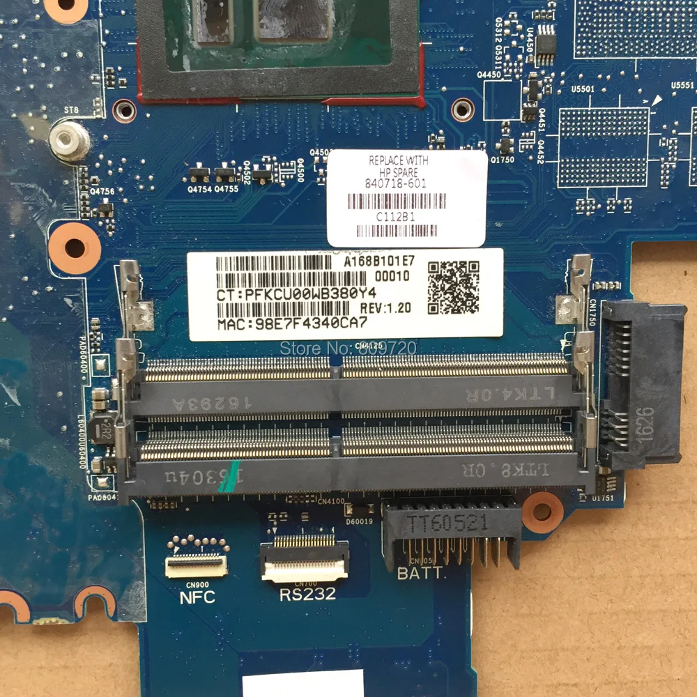 Very best  Laptop Motherboard 6050A2723701-MB-A02 840718-601 840713-601/001 with i7-6600U DDR4 for HP ProBook 