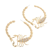 Huggie Скорпион Кристалл обод кольцо Висячие серьги панк ювелирные изделия Висячие серьги дизайн