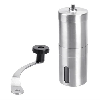 

Hand Manual Seeds Mill Kitchen Tool Mini Portable Coffee Bean Grinder Silver Burr Grinders Stainless Steel