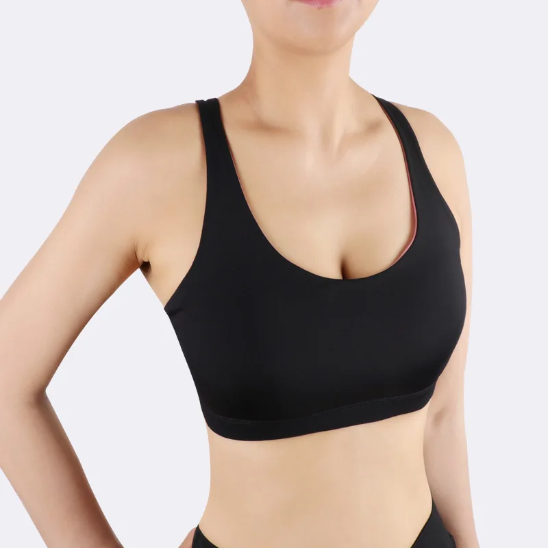 

New Style Beauty Back Sports Brassiere Women's Cross Shock-resistant Push up Non-Steel Ring Yoga Suit Vest Style Bra Fitness Und