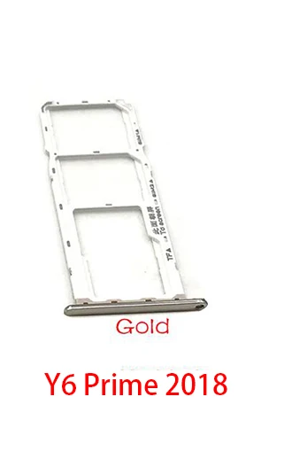 Y6 Prime 2018 Gold sim-лоток для huawei Y6 Y7 Prime Y9 Micro Nano SIM держатель для карт лоток адаптер держателя слота разъем - Цвет: Y6 Prime 2018 Gold