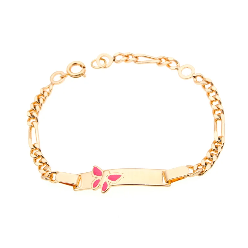 

Pink Butterfly Baby Jewelry Kids Bracelets Gold Babe Bracelet Bebe Pulseras Baptism Baby Armband for Boys Girls Children B0231