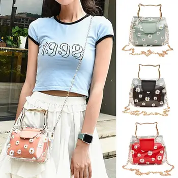 

Fashion Women Marguerite Clear Chain Jelly Tote Bag Crossbody Shoulder Pouch