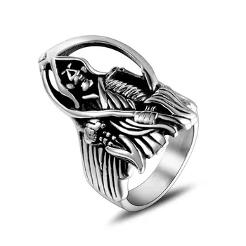 

Charm Skeleton Ring for Men Titanium Stainless Steel Jewelry Metal Skull Rings