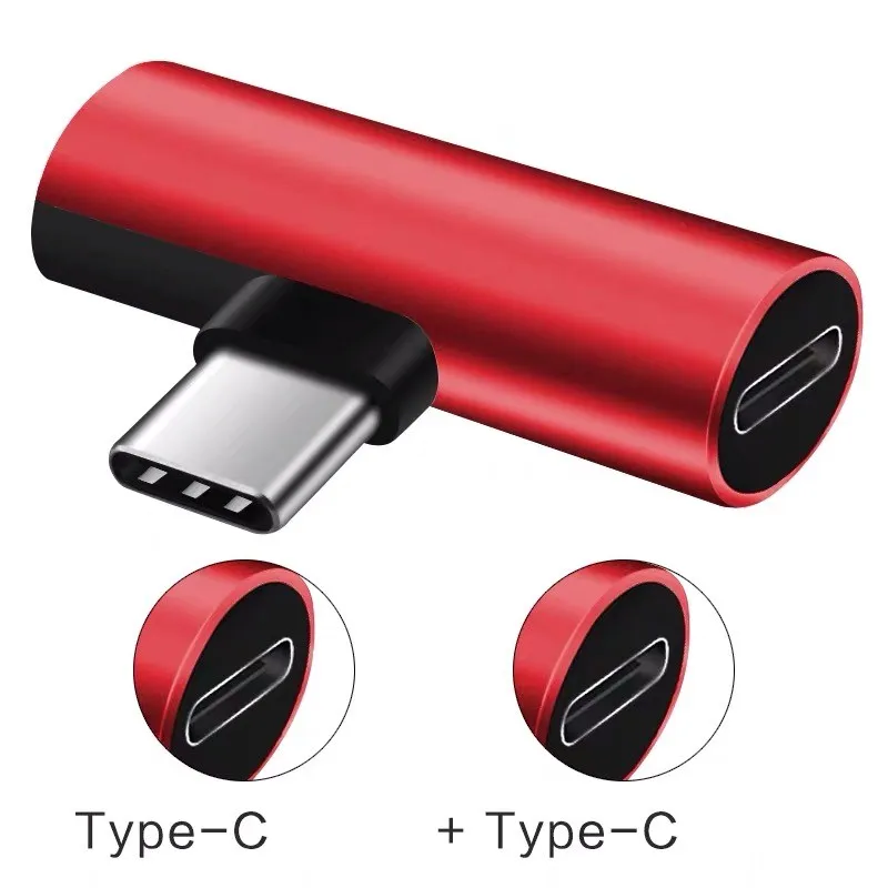 Высокое качество 2 в 1 type C до 3,5 мм и type C до type C адаптер для зарядки телефона конвертер для прослушивания музыки