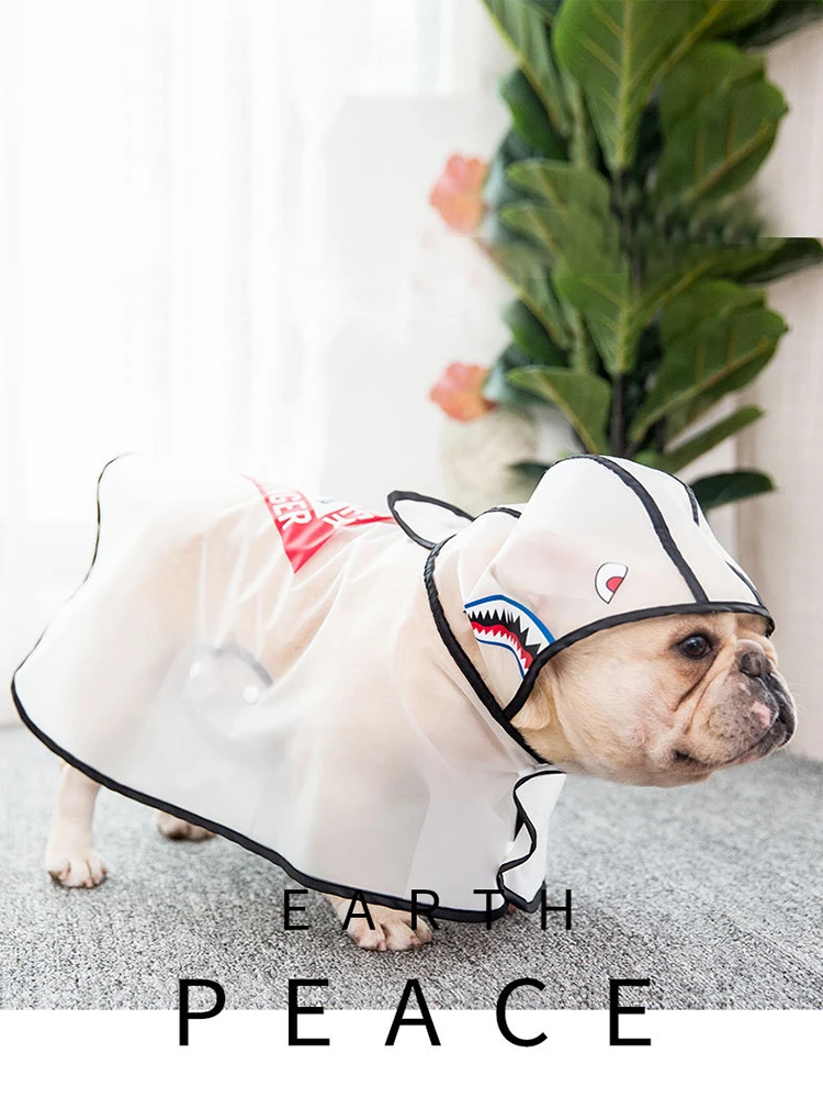 Waterproof Windproof Dog Raincoat With Hood Cartoon Pet Dog Puppy Coat Cloak Costumes Clothes for Teddy Corgi Schnauzer Bulldog