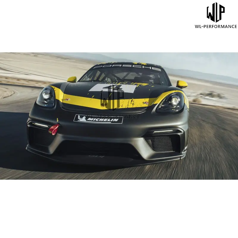 Высококачественный комплект для кузова автомобиля GT4, стильный передний бампер, задний спойлер для губ, боковые крылья для Porsche 718 cayman GT4, автомобильный Стайлинг
