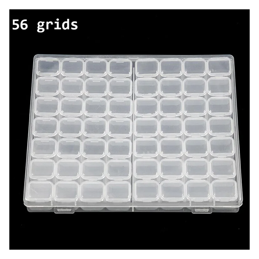 28/56/224 Slots Plastic Storage Box Diamond Painting Kits Nail Art Rhinestone Toole Beads Case Organizer | Дом и сад
