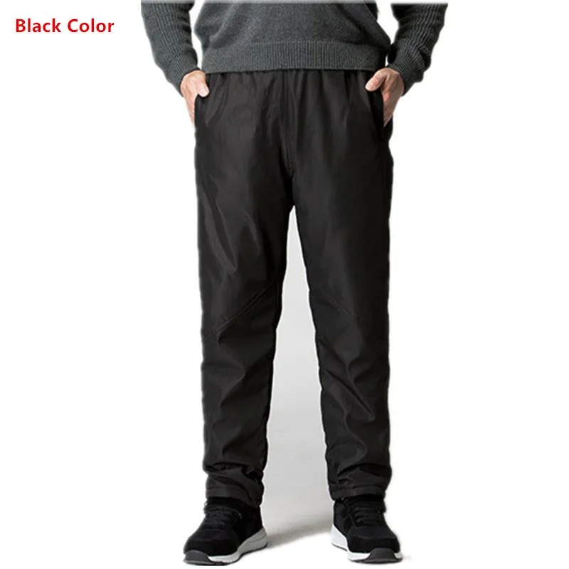 black pants Свободные зимние штаны, мужские теплые флисовые толстые черные синие 6XL 7XL 8XL прямые спортивные штаны, мужские брюки Invierno Homme, повседневные брюки - Цвет: black pants
