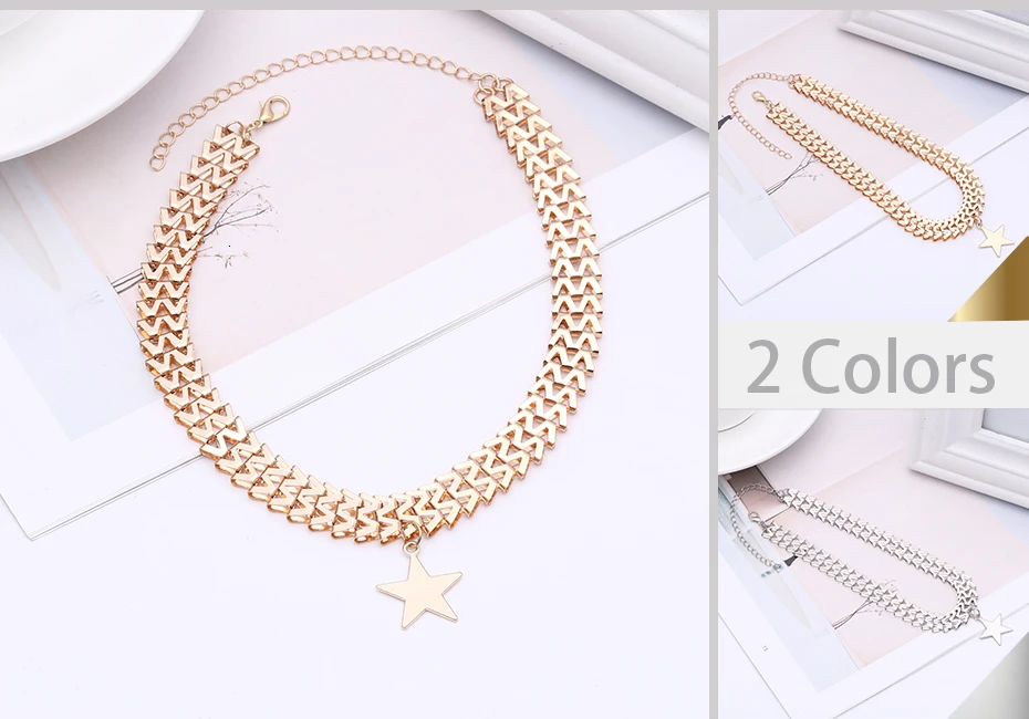 SHIXIN, Boho, модные подвески, звезда, подвеска, креативная буква М, цепочка, колье, ожерелье для женщин, массивное ювелирное изделие, женское колье, подарки