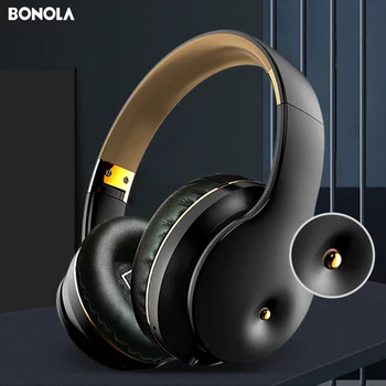 

BONOLA Wired Wireless Bluetooth headphones Stereo Headphone 5.0 FM40mm Speaker Strong Bass Quick Connect USB For iPhone 12/11