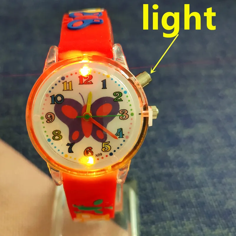 Reloj deportivo con dibujos de mariposas para niños y niñas, pulsera Infantil brillante con diseño de mariposas