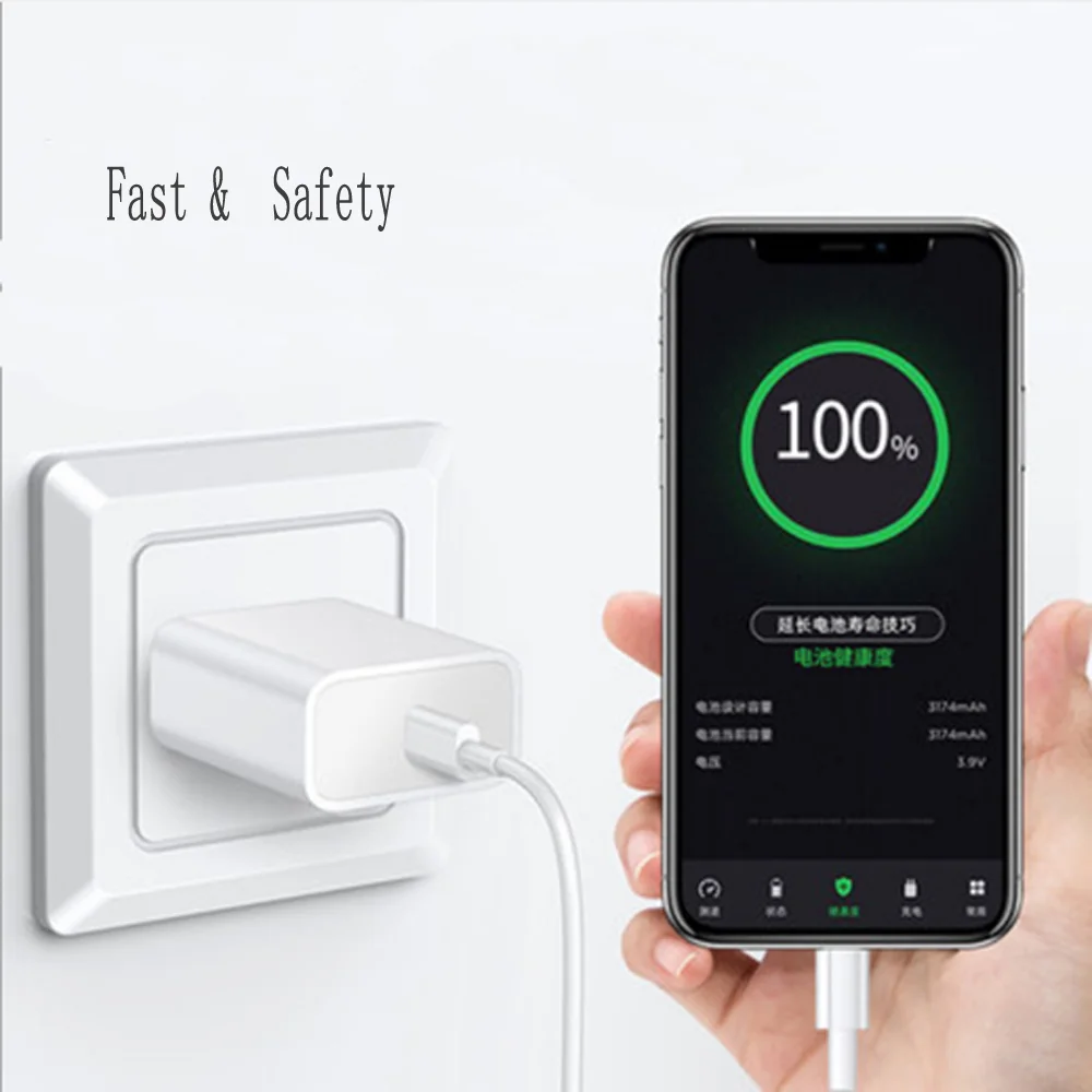 10pcs PD Fast Charging Cable USB C For iPh Xs X XR 8 8plus 11pro Max 8pin to TypeC Quick charger 2A 1M