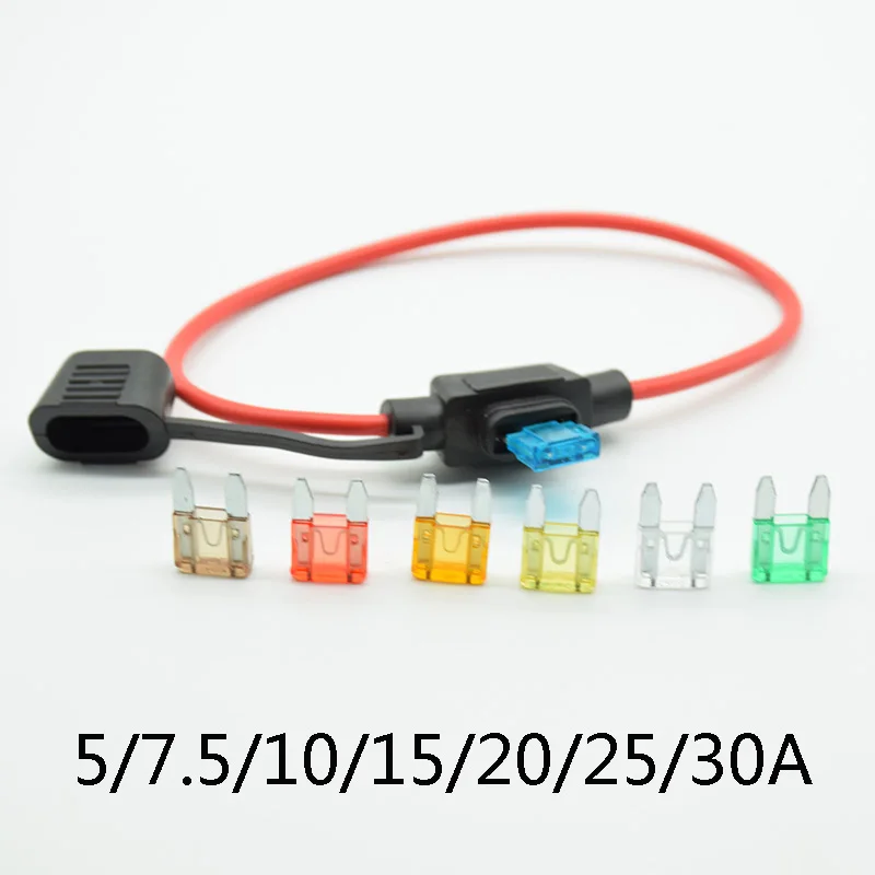 Portafusibili In Linea 12V - 5 Pezzi Con Fusibili, Impermeabile, Per Auto, Camion, Moto, Barca, 16AWG - Foto 9