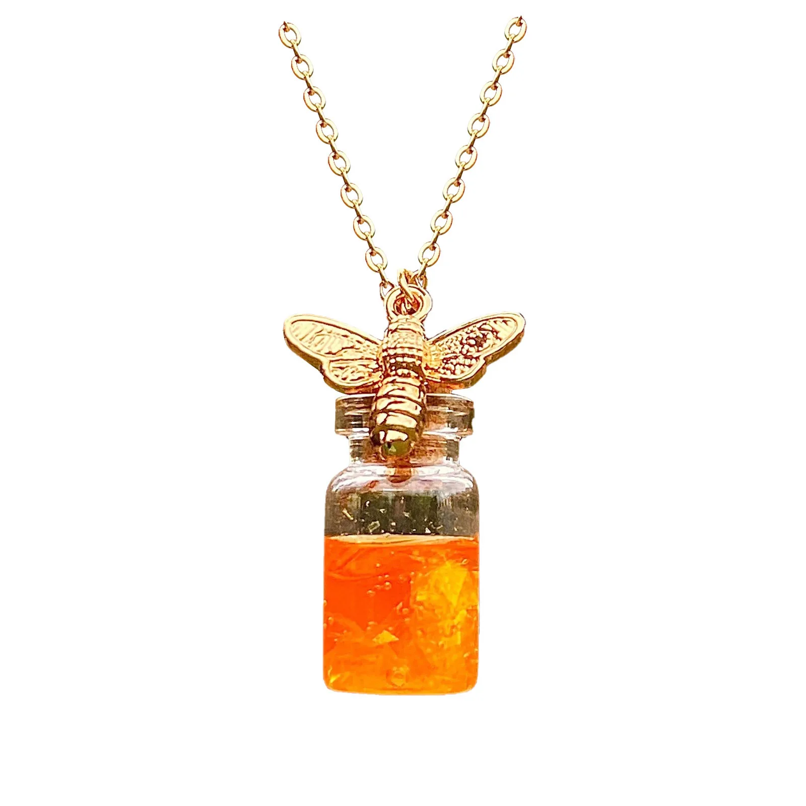 Honey Jar Golden Bee Necklace Fashion Golden Necklace Is A Beautiful Ornament Playful And Delicate Necklace For Ladies Ожерелье 2