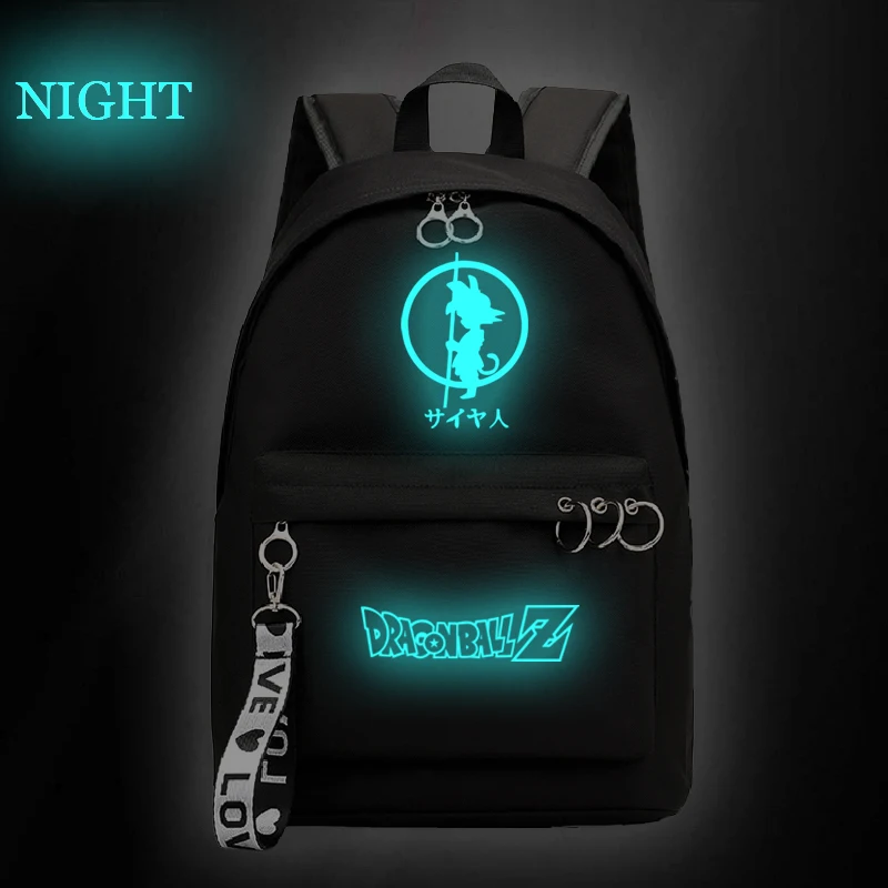 Женские рюкзаки plecak школьный рюкзак для девочек Сумка Dragon Ball Z Bookbag Женская дорожная сумка для ноутбука черный Mochilas Escolar светящийся