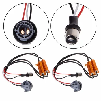 

Hot 2pcs 1157 3157 7443 50W Load Resistor Decoder LED Bulb Hyper Flash Turn Signal Light Canceller for Car Motorcycle