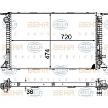 Радиатор AUDI Q5 3.0TD A/T 08 HELLA 8MK 376 754-754