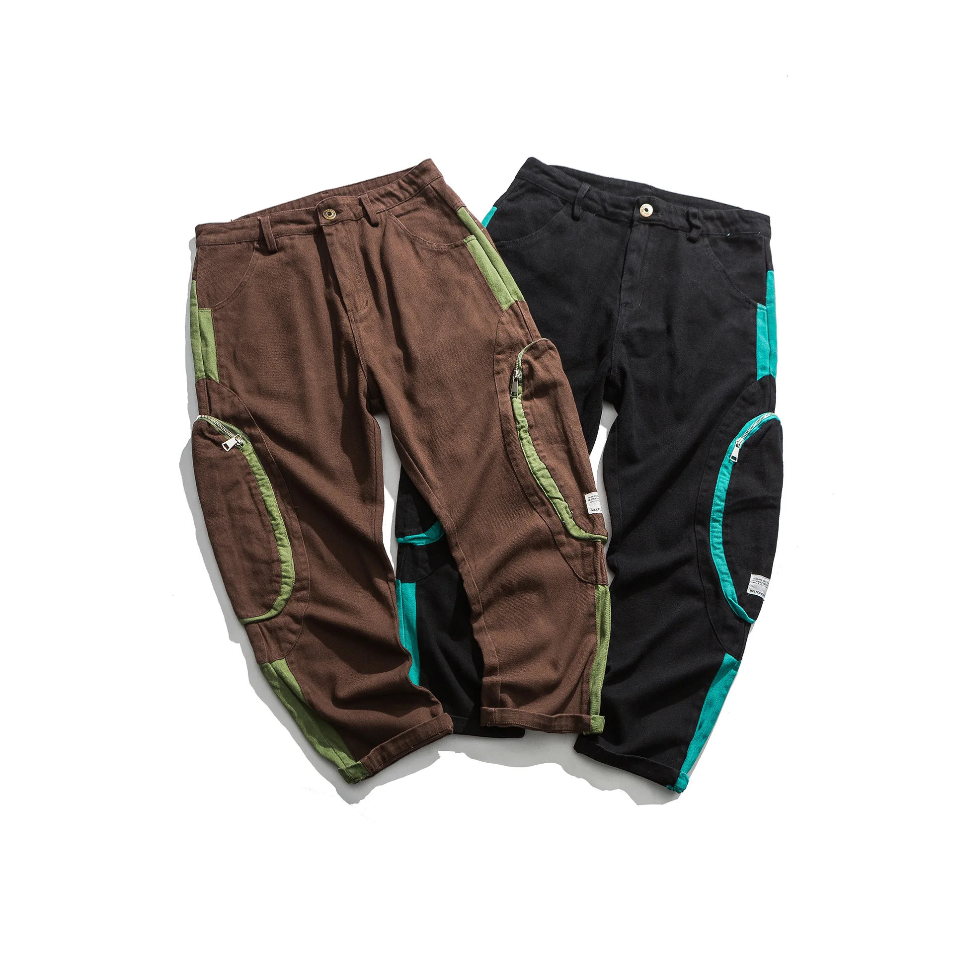 

Northern Boundary Men'S Wear Shu 2019 Winter New Style Contrast Color Joint Washing Straight-leg Pants