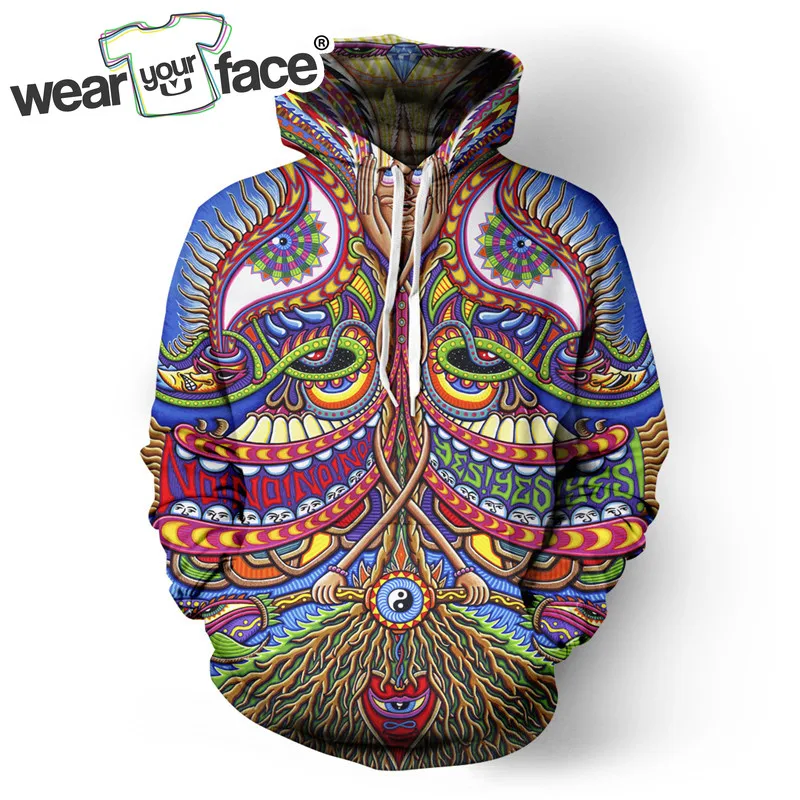 

Tai Chi Abstract Totem Face 3D All Over Printed Crewneck Sweatshirts Hoodies Wholesale Hipster Streetwear Unisex Men Clothing