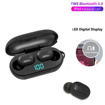 

BEESCLOVER H6 TWS Wireless Earphone Earbuds LED Display Bluetooth V5.0 Earsets with Mic for Xiaomi iPhone Huawei Samsung A6S r60