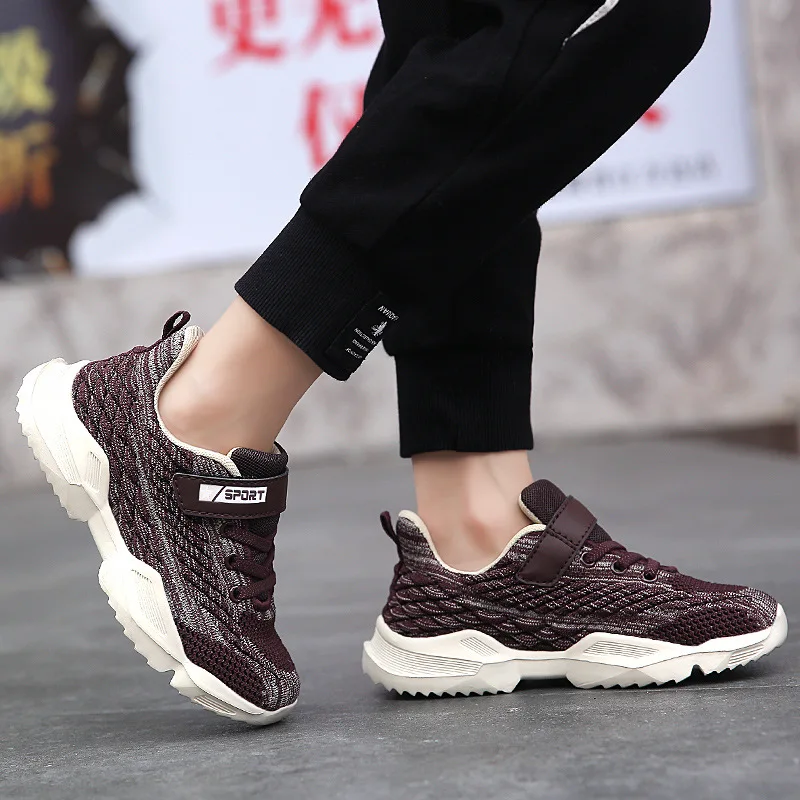 

Autumn And Winter New Style Children Fly Woven Athletic Shoes Men And Women Children Punched Sheet Shoes Big Boy Casual Shoes St