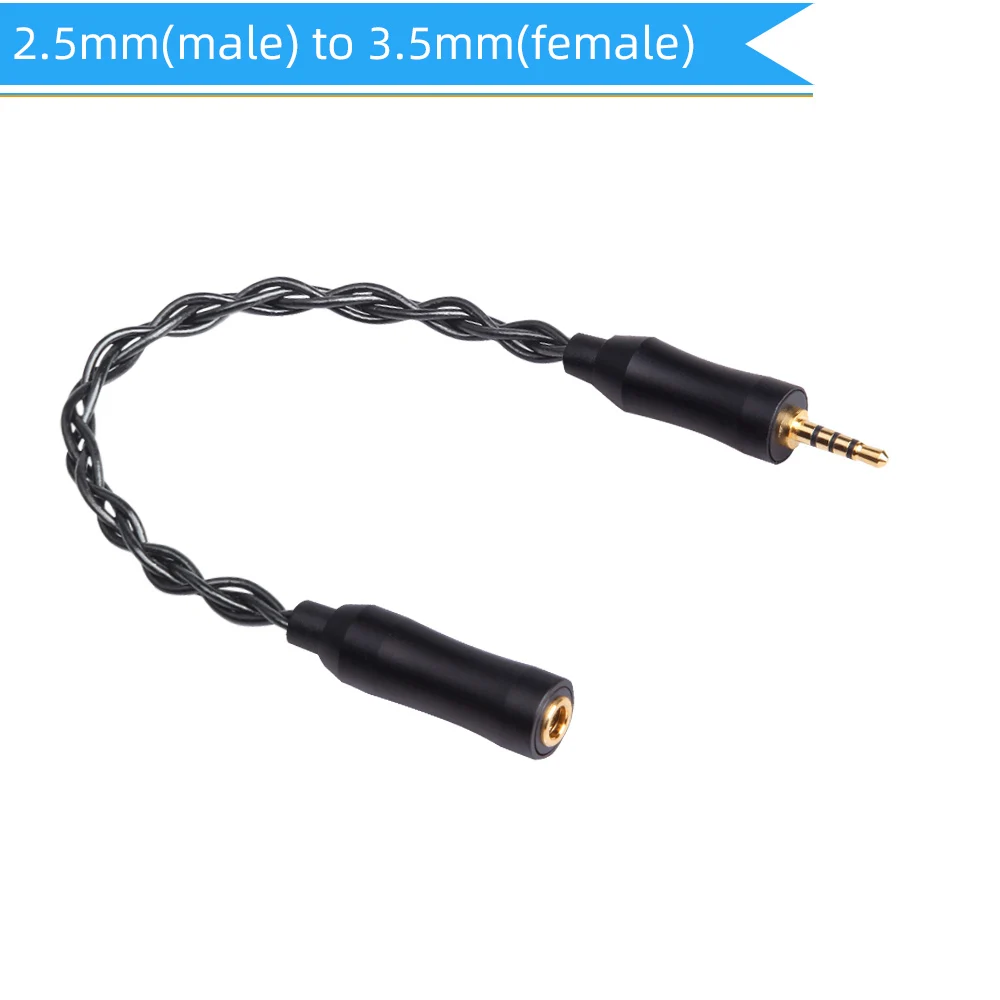 2.5mm to 3.5mm FDBRO 2,5 3,5 4,4 мм Женский до 2,5 3,5 4,4 мм сбалансированный аудио адаптер мужской кабель преобразования наушники сбалансированный стерео аудио кабель - Цвет: 2.5mm to 3.5mm