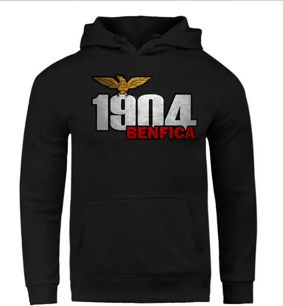 Черный Купить Benfica Portugal толстовки с капюшоном забавные мужские толстовки флисовые мужские толстовки куртки - Цвет: Черный