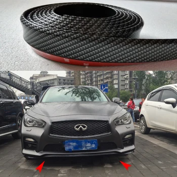 

1PCS Universal PU Carbon Fiber Boky Kit ,Front lip, Side Skirt Trim 2.5 Meters for Infiniti Q50 G37