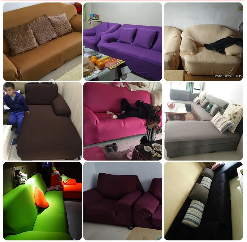 solid color Sofa Cover Set Couch Cover Elastic Corner Sofa Covers for Living Room Stretch L Shaped Chaise Longue Slipcover