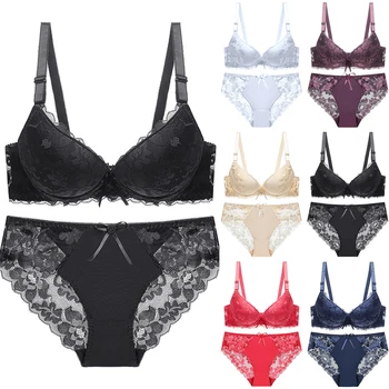 

Sexy Thin Lace Bra Set Women Underwear Lingerie Open Underwear Nightwear Bra & Brief Vintage Biquini Lenceria Mujer Bra Set