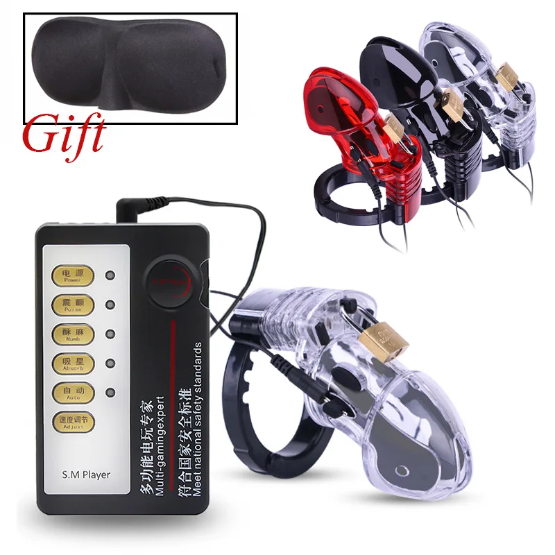 CB6000s Electrical Stimulation Chastity Device Cock Cage Penis Stimulator Ring Lock Electro Shock Sex Toys For Men | Красота и