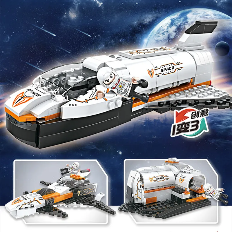 

Changeable Aviation Spaceship Ship Aircraft Toy Outer Space Walk Children's Toy Parts Gift Diy Kit Building Blocks