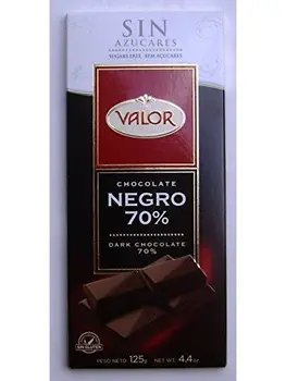 

VALOR Chocolate / DUNKLE Schokolade (Zuckerfrei und Glutenfrei) Dark Chocolate 70% - 125gr x 6 bars