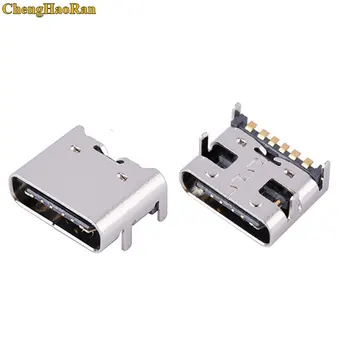 

ChengHaoRan 6 Pin SMT Socket Connector Micro USB Type C 3.1 Female Placement SMD DIP For PCB design DIY high current charging