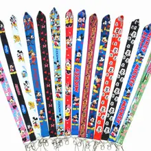 Горячая Распродажа, 1 шт., высокое качество, милый мультяшный Микки и Минни Маус, ремешок для мобильного телефона, держатель для бейджа, ремешок, брелок для ключей, шейный ремень