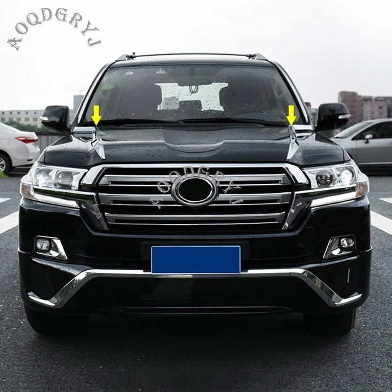 Автомобильный Стайлинг ABS хромированный двигатель капот литья отделка полосы украшения 2шт для Toyota Land Cruiser LC200