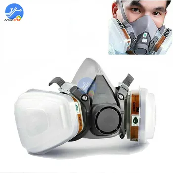 

6200 Gas Mask 6001 Respirator 7 In 1 Half Face Breathing Protective Safety Work Dust Proof Mask With Filter for Spray Painting