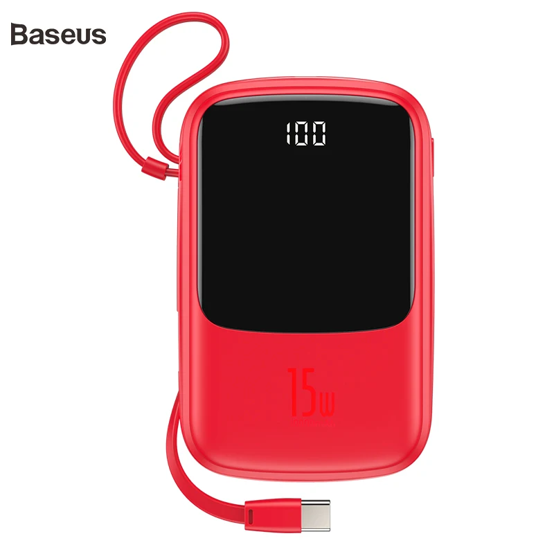 Najtaniej Baseus 10000mAh Power Bank 15W ładowarka do telefonu 4 wyjścia i 2 wejścia cyfrowy wyświetlacz mocy banku dla iPhone Samsung Huawei