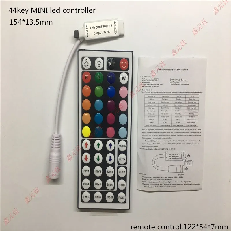 Светодиодный светильник RGB с 24key 44key и модулятором цветного управления DC12-24V