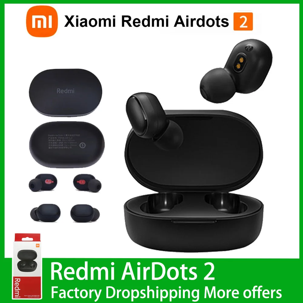 TWS-наушники Xiaomi Redmi Airdots 2 оригинальные беспроводные наушники Bluetooth-наушники |