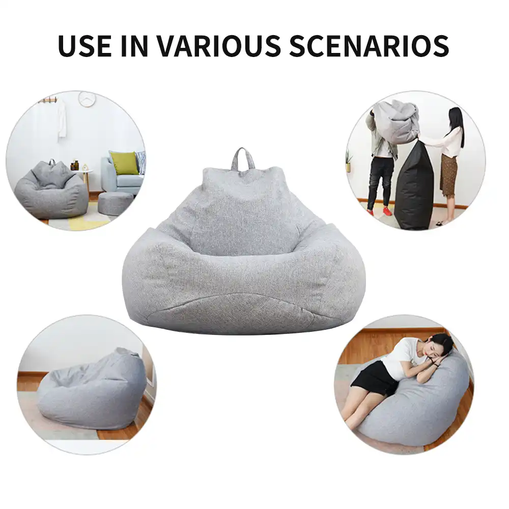 Large Small Lazy Sofas Cover Chairs Without Filler Linen Cloth Lounger Seat Bean Bag Pouf Puff Couch Tatami Living Room Bean Bag Sofas Aliexpress