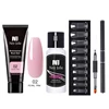 Poly Nail Gel Set Acrylic UV Gel Kit 15ml Clear Crystal Builder Colors  with Nail pusher Gel Nail Polish for Nail Extensions Set 2
