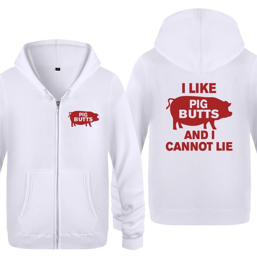BAY HOT I Like Pig Butts говорящие саркастичные толстовки мужские мужские флисовые толстовки на молнии с капюшоном кардиганы - Цвет: BAY HOT
