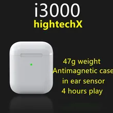 I3000 TWS HighTechX Edition в ушной датчик 1:1 Беспроводное зарядное устройство наушники для Iphone Android